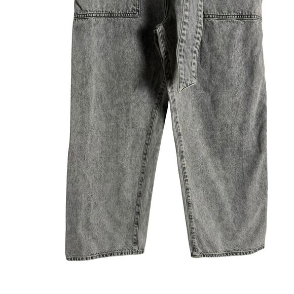 Agolde Aden Paperbag Belted Utility Wide Leg Jeans Rolling Thunder Gray Size 25 - Picture 9 of 13